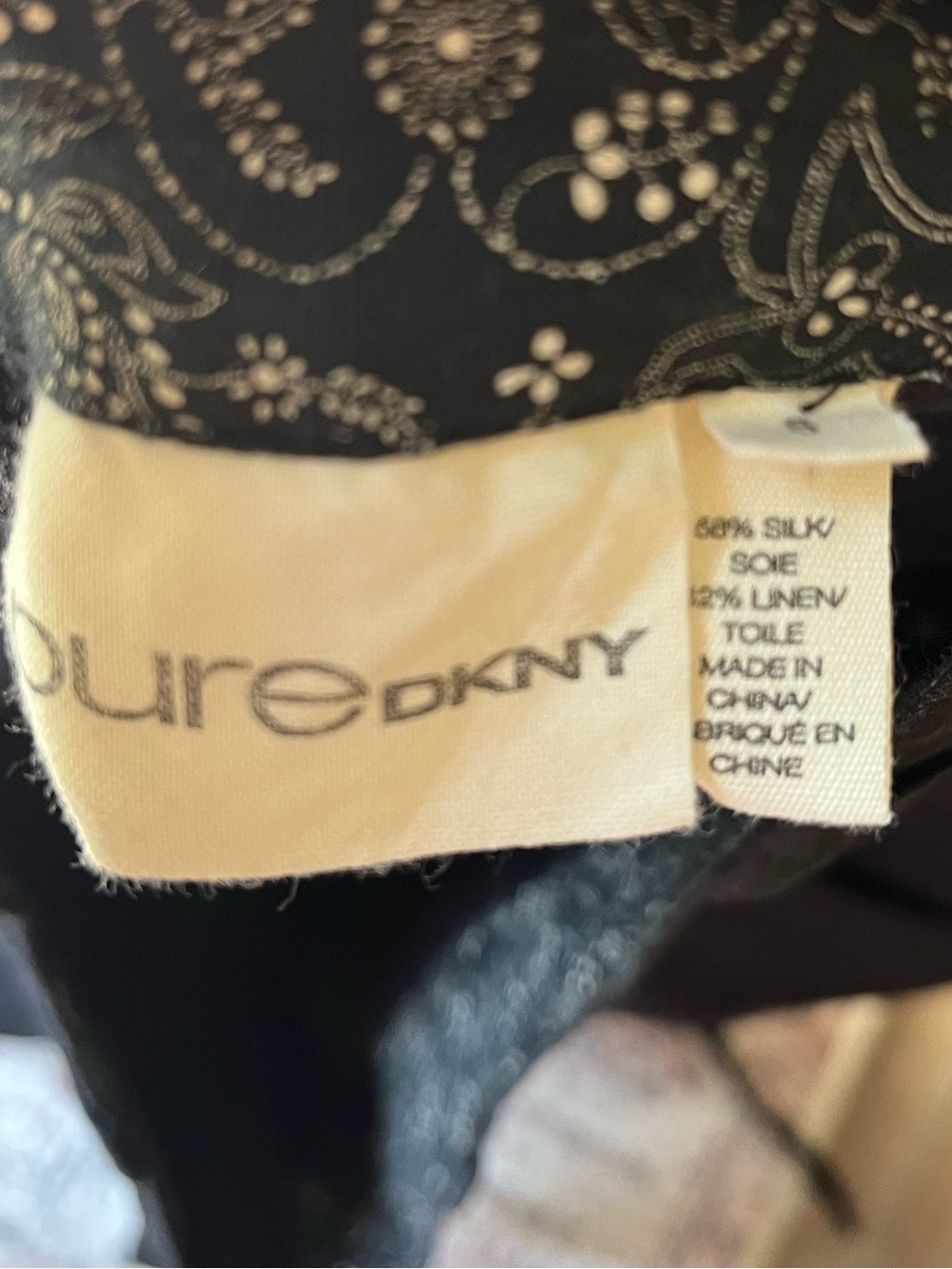 Pure DKNY Black SILK blend Cargo Pants - Picture 3 of 3